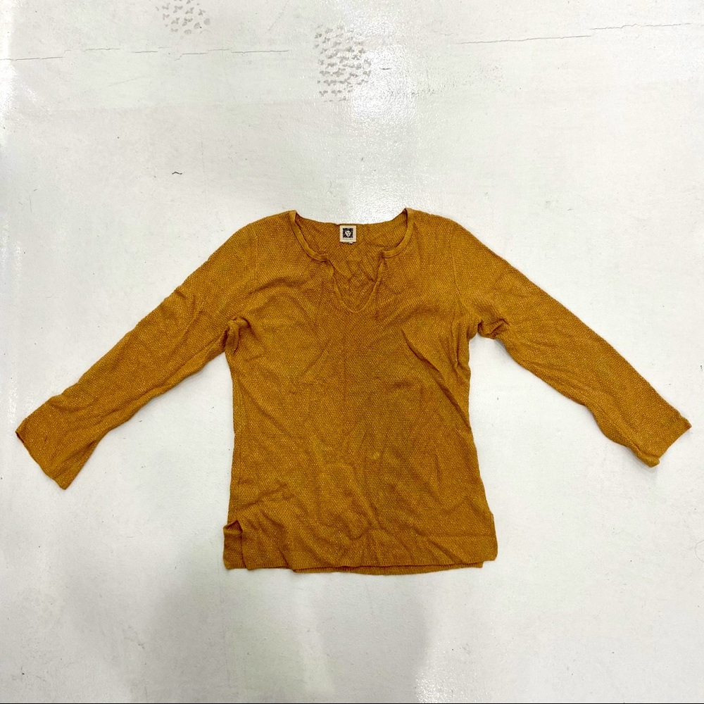 Gold metallic long sleeve Anne klein shirt XL